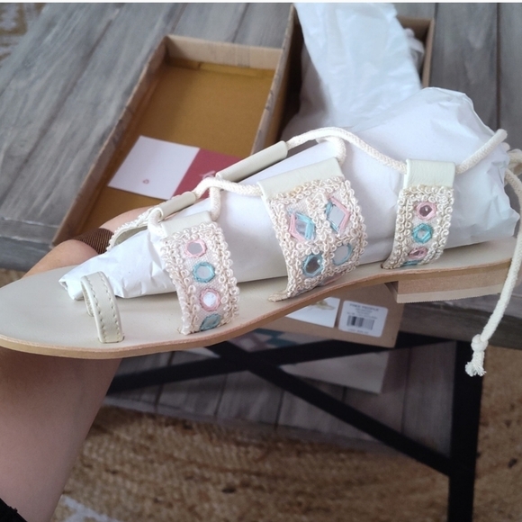 New Free People Leather Mantra Mirror Sandals in Natural Size EU 41 - Picture 3 of 8